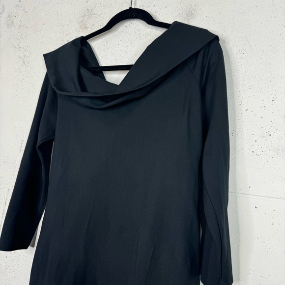 Abercrombie & Fitch Deep V Ponte Thick Knit Twisted Wrap Front Dress 3/4 Sleeve - Picture 11 of 14